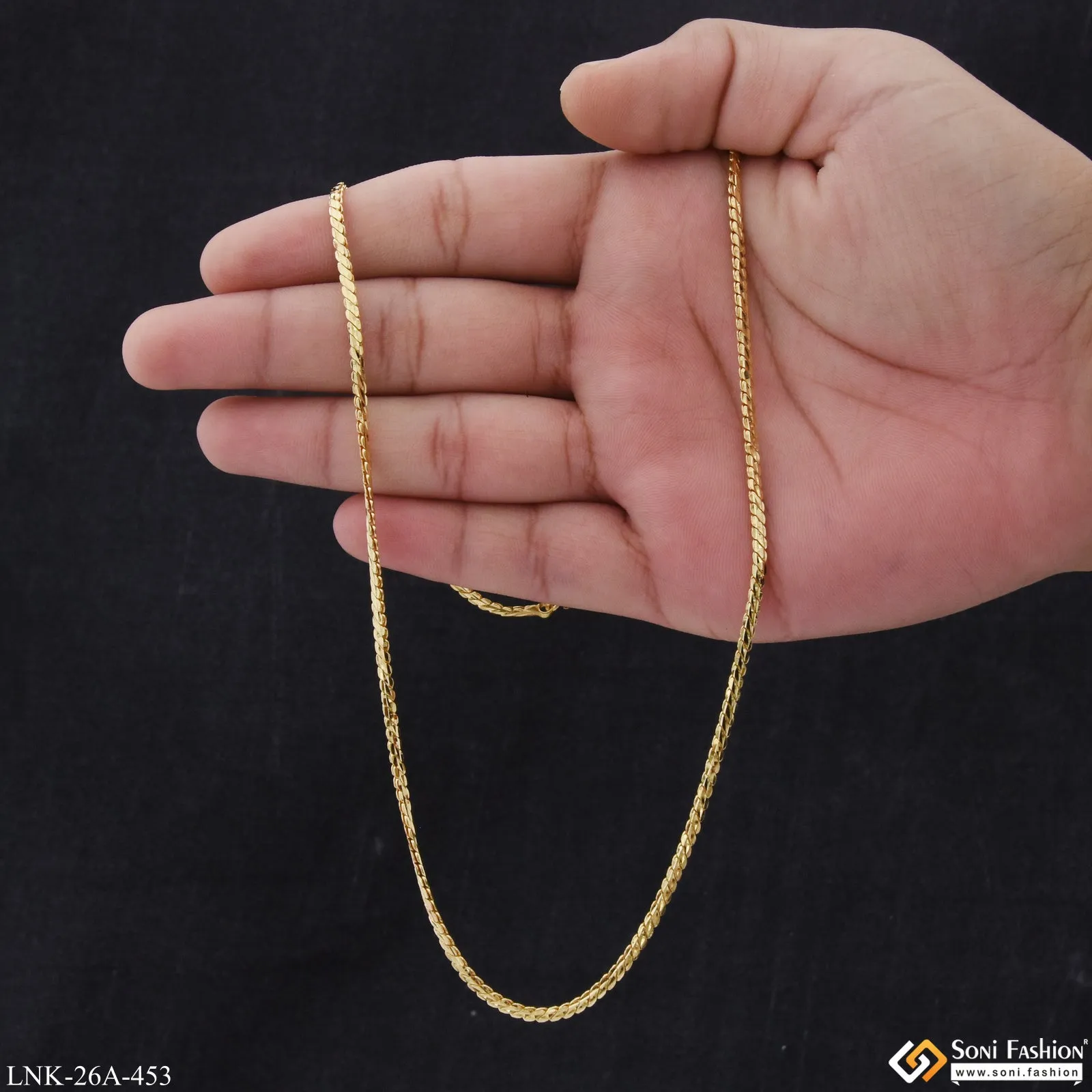 1 Gram Gold Plated Beautiful Design Cool Design Chain for Ladies - Style A453