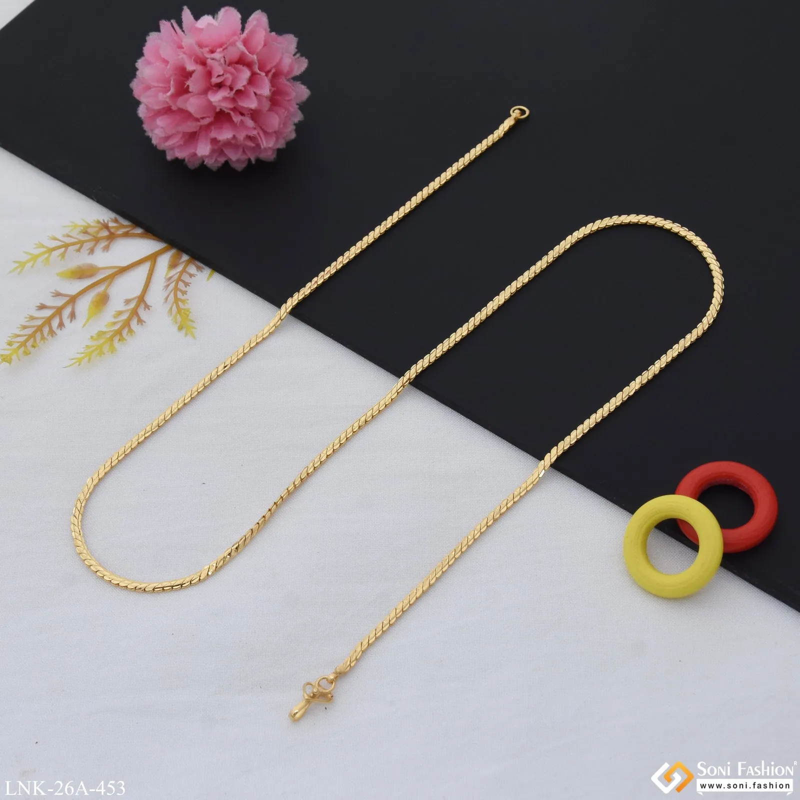 1 Gram Gold Plated Beautiful Design Cool Design Chain for Ladies - Style A453