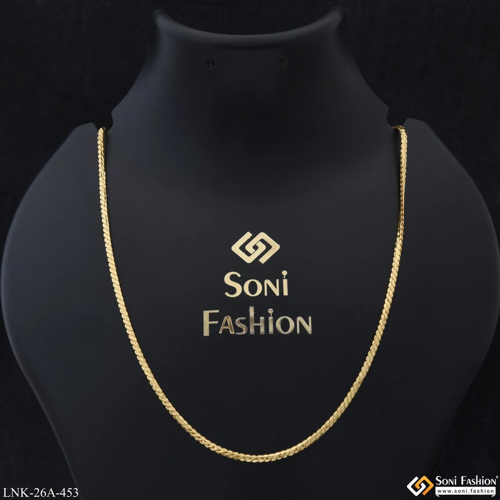 1 Gram Gold Plated Beautiful Design Cool Design Chain for Ladies - Style A453