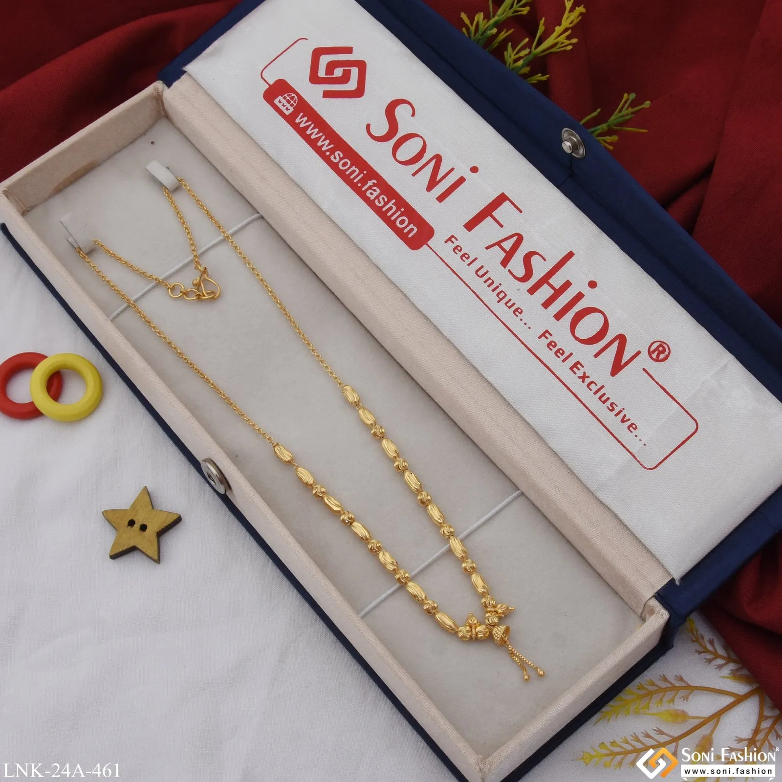 1 Gram Gold Plated Cool Design Glamorous Design Necklace for Lady - Style A462