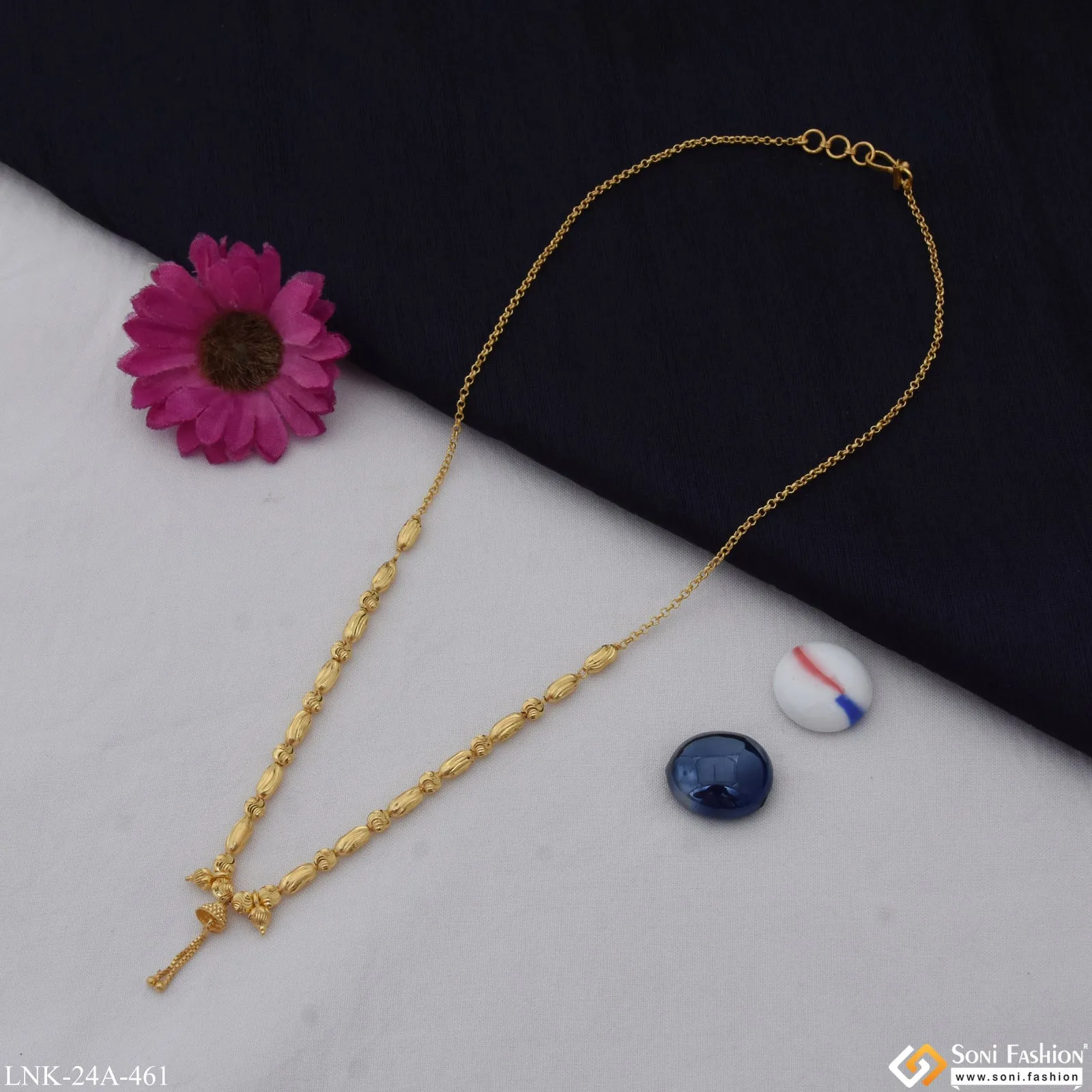 1 Gram Gold Plated Cool Design Glamorous Design Necklace for Lady - Style A462
