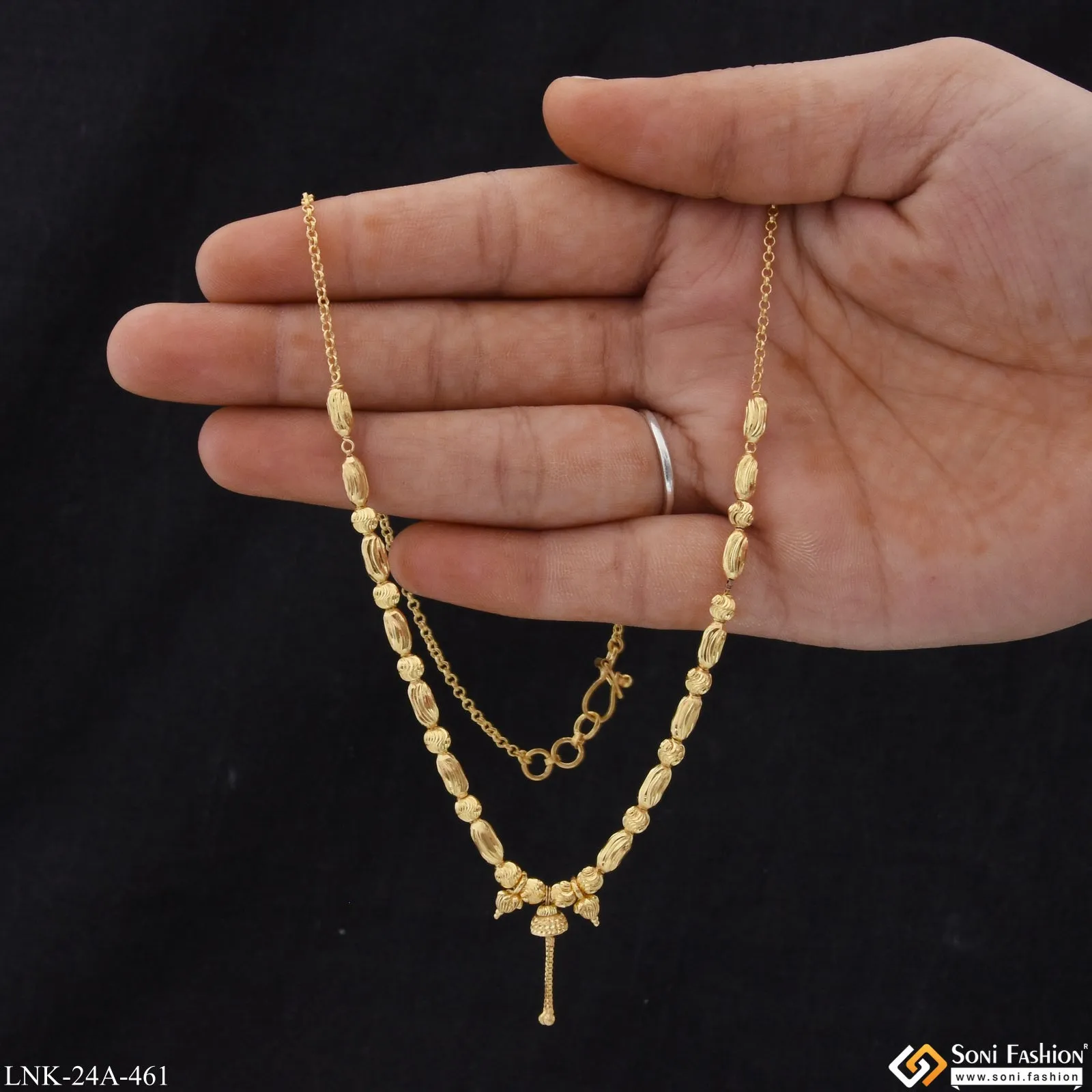 1 Gram Gold Plated Cool Design Glamorous Design Necklace for Lady - Style A462