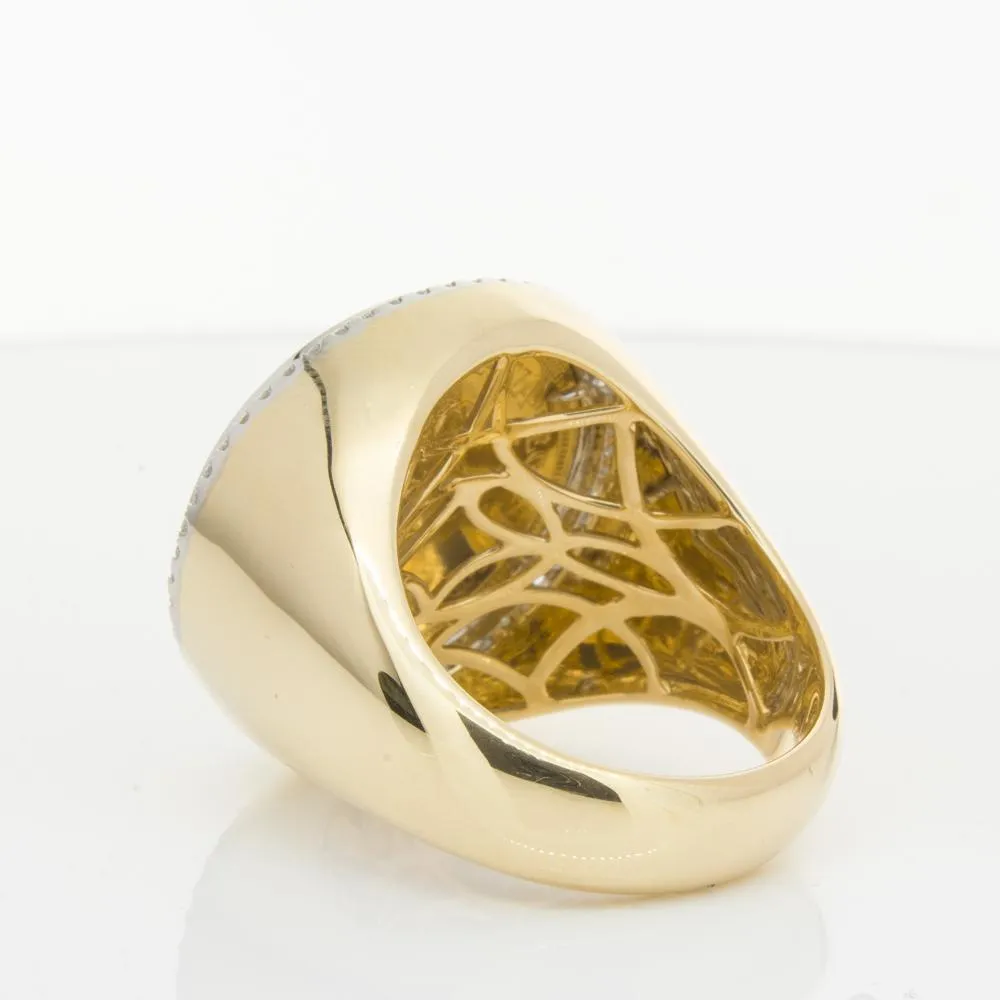 14ct Yellow Gold Sovereign & Diamond Halo Ring