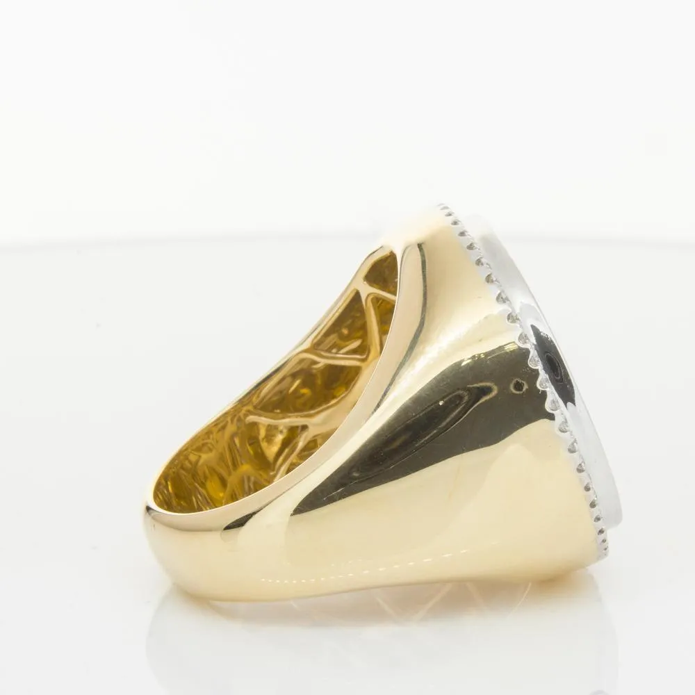 14ct Yellow Gold Sovereign & Diamond Halo Ring