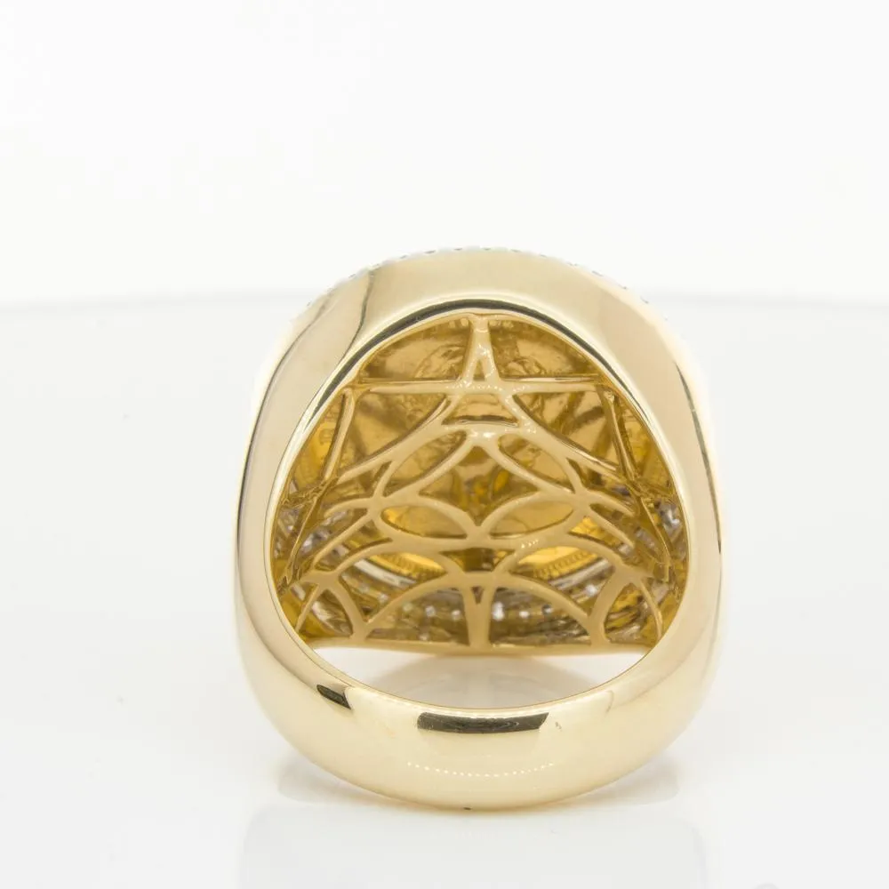 14ct Yellow Gold Sovereign & Diamond Halo Ring