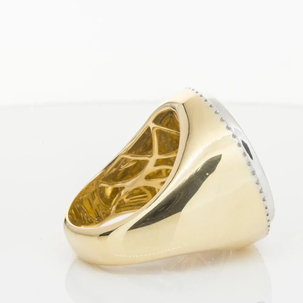 14ct Yellow Gold Sovereign & Diamond Halo Ring