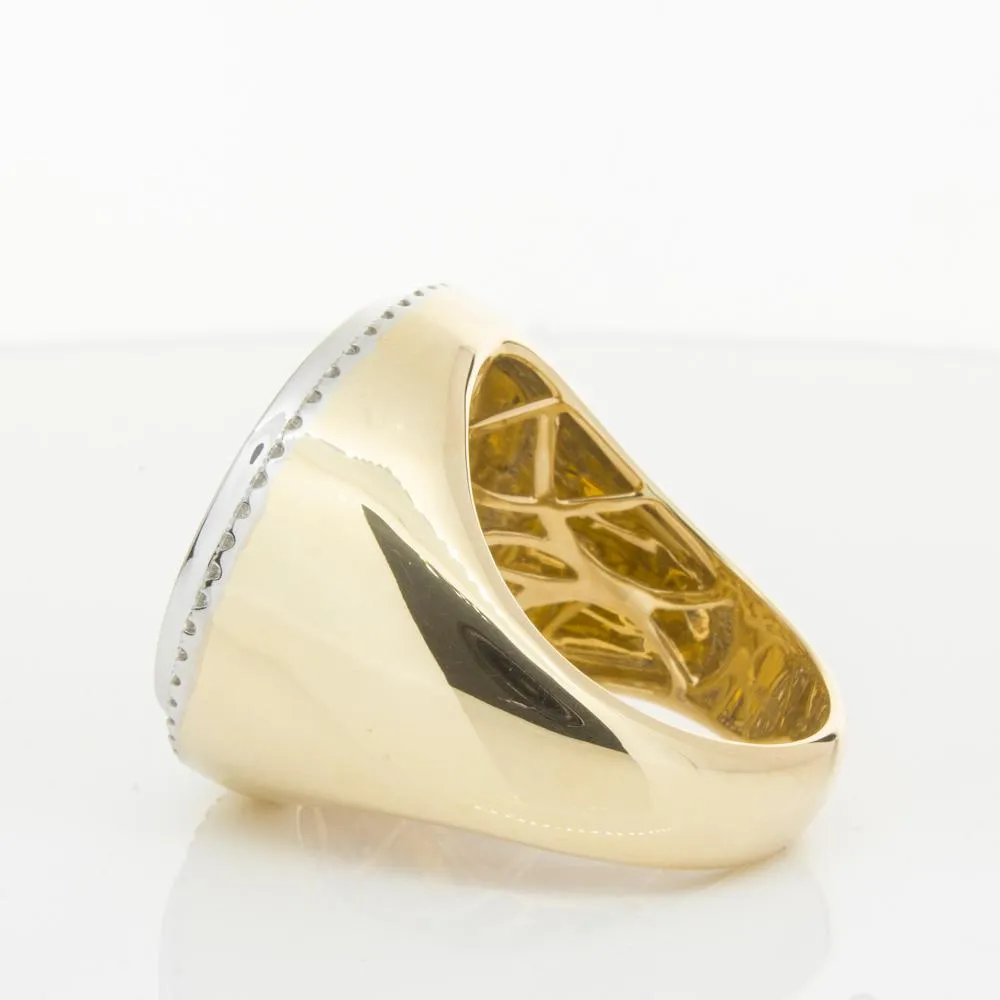 14ct Yellow Gold Sovereign & Diamond Halo Ring