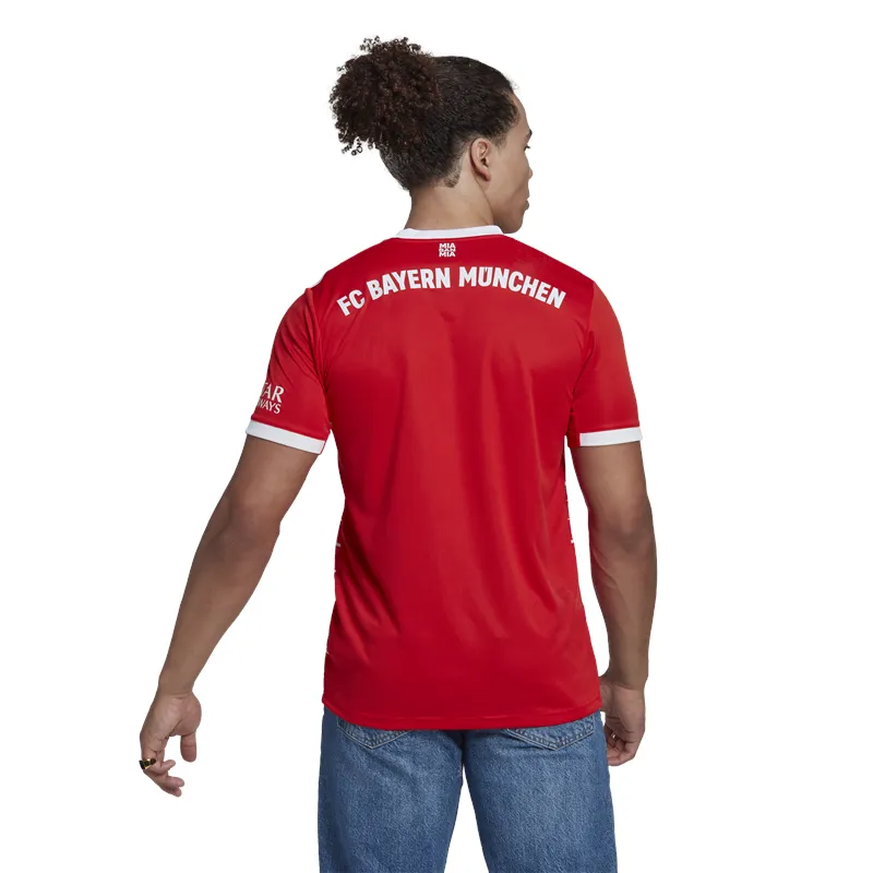 adidas FC Bayern Munich 2022/23 Short Sleeve Home Jersey - Adult - Red