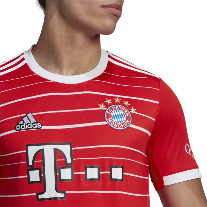 adidas FC Bayern Munich 2022/23 Short Sleeve Home Jersey - Adult - Red