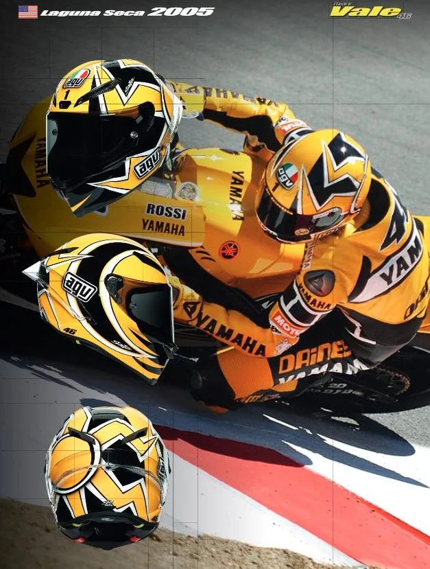 AGV Pista GP-RR Carbon Full Face Helmet Rossi Yamaha Laguna Seca Test 2005   Smoke Visor