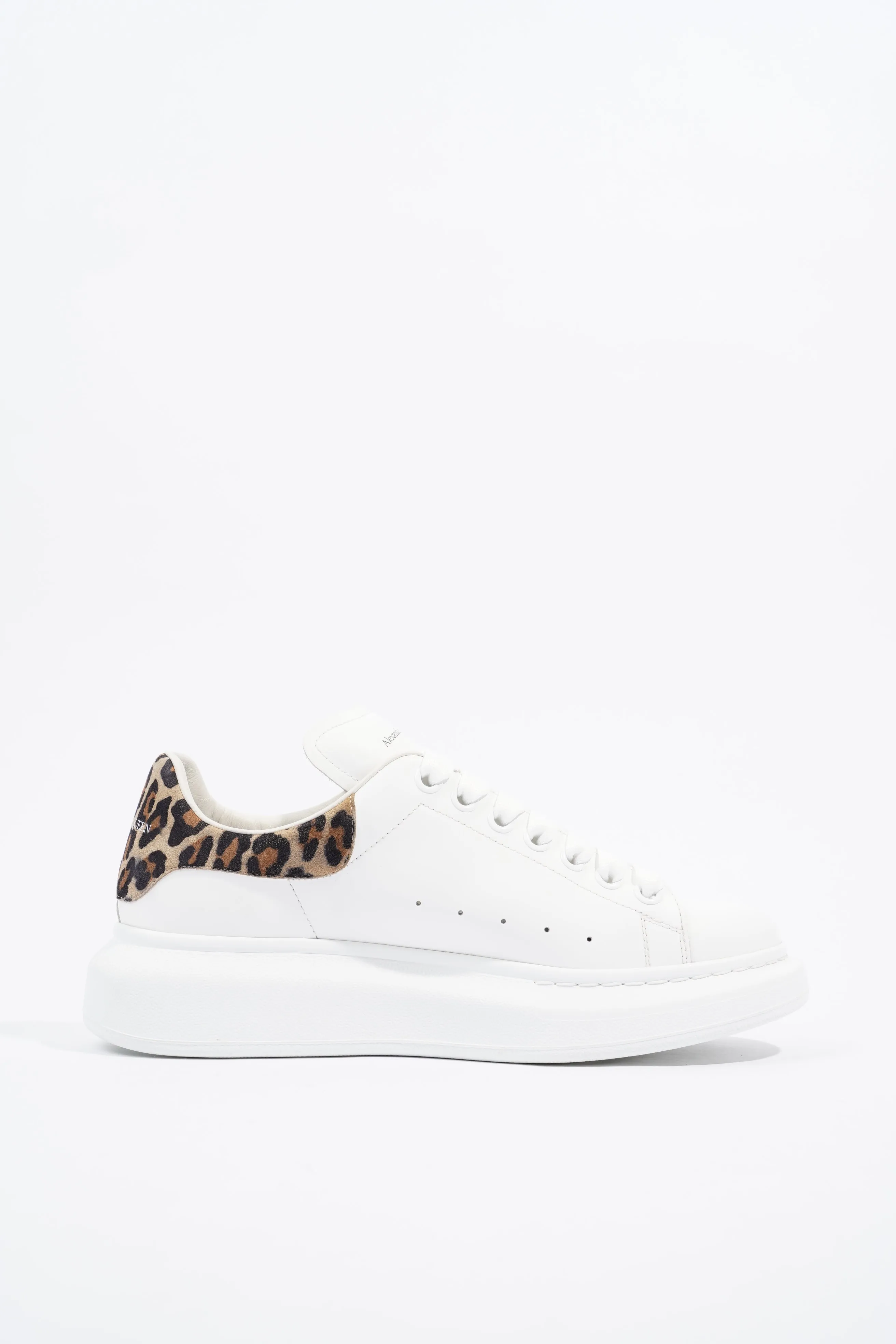 Alexander McQueen Oversized Sneaker White / Leopard Tab Leather EU 40 UK 7
