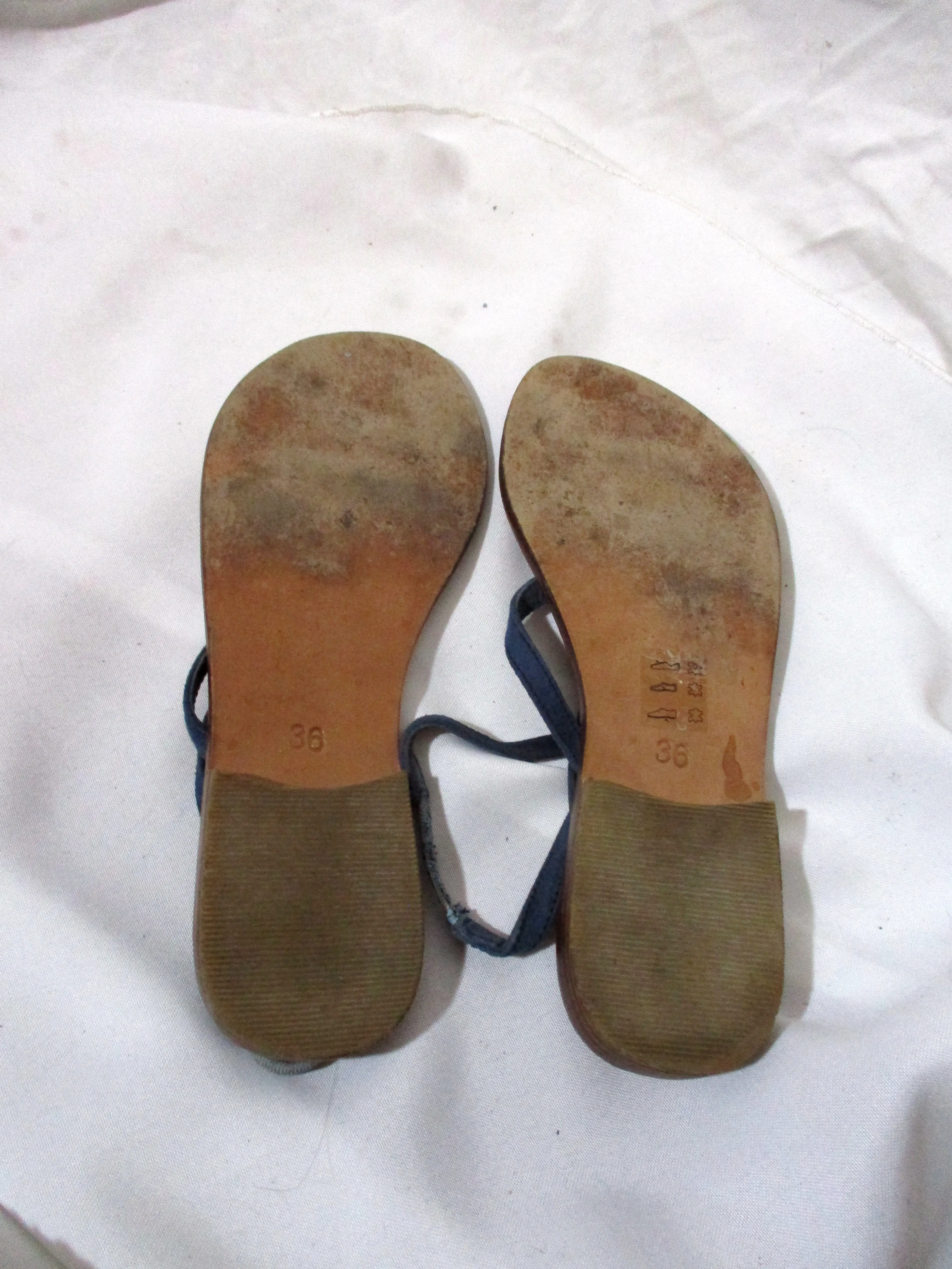 ANTIK BATIK SANDAL SHOE BEADED String Slingback LEATHER 36 Thong BLUE PINK
