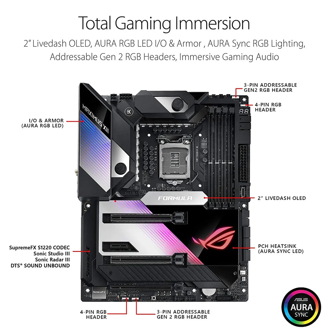 ASUS ROG Maximus XII Formula Z490 LGA 1200 ATX Gaming Motherboard with Triple M.2 and Intel WiFi 6