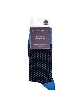 Bamboo Dotted Print Socks Navy/blue
