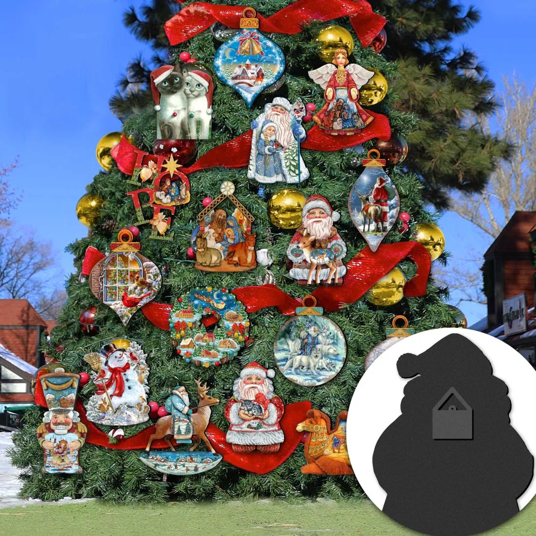 Bear Face Wildlife Outdoor Décor Large Ornament by G. DeBrekht - Wildlife Holiday Décor - 8198214-4M
