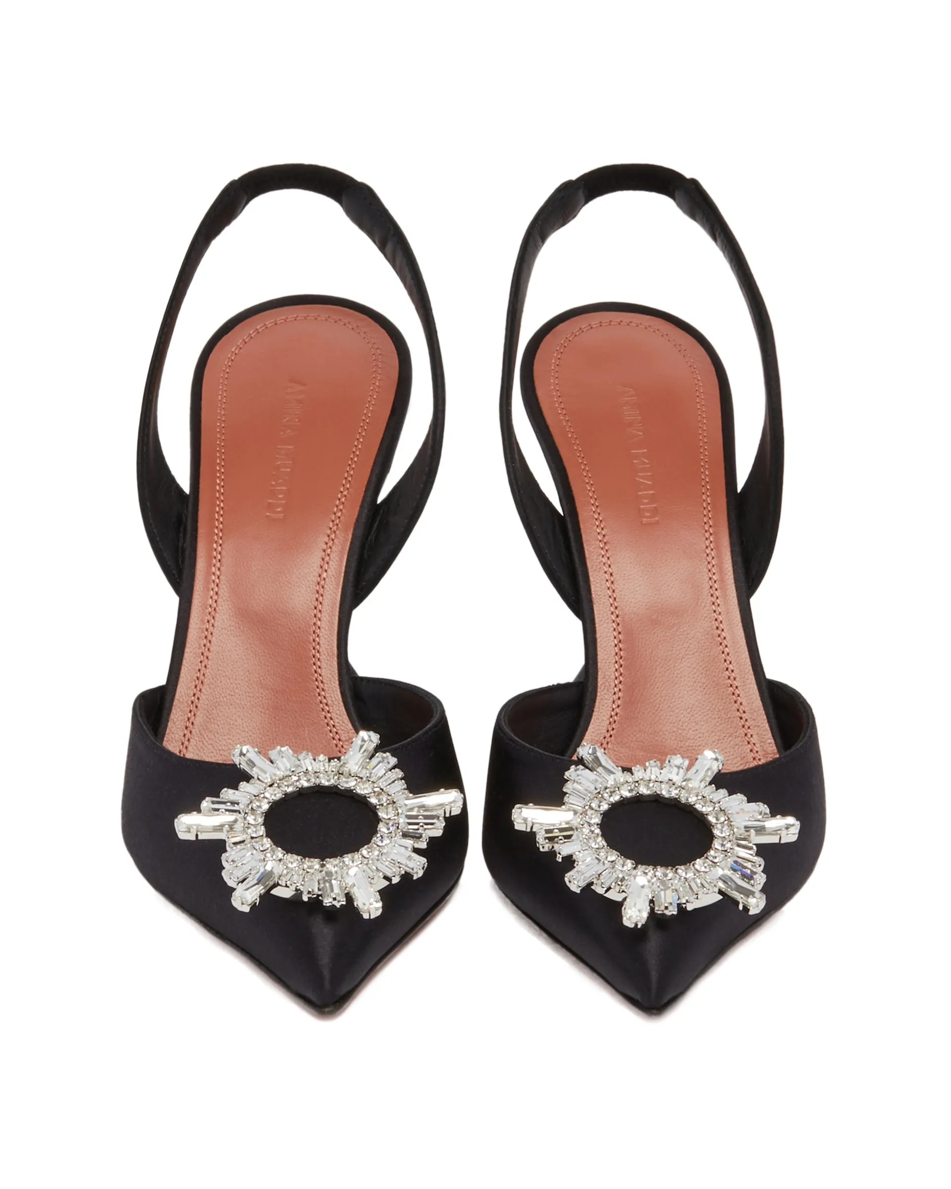 Begum Black Satin Pumps