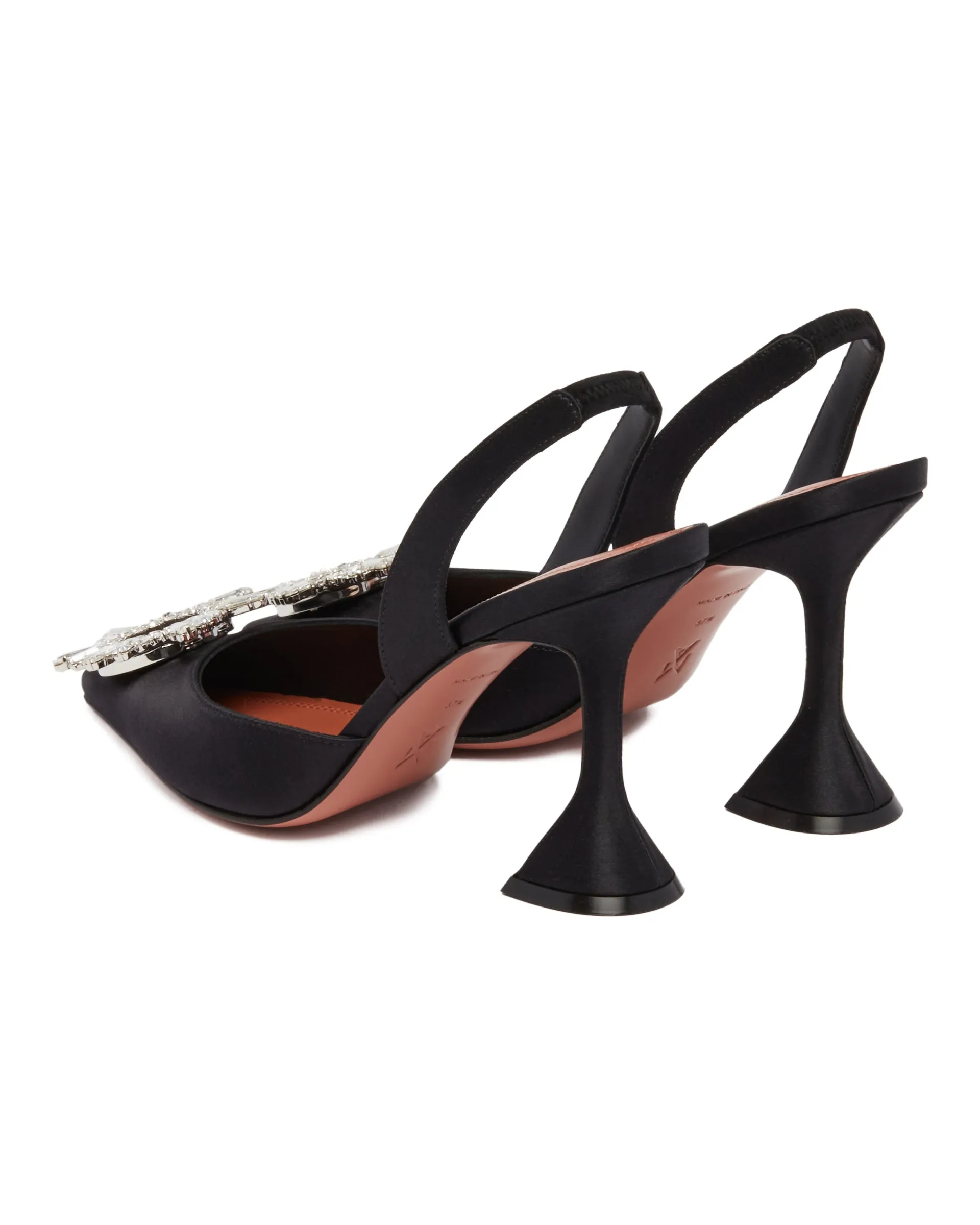 Begum Black Satin Pumps