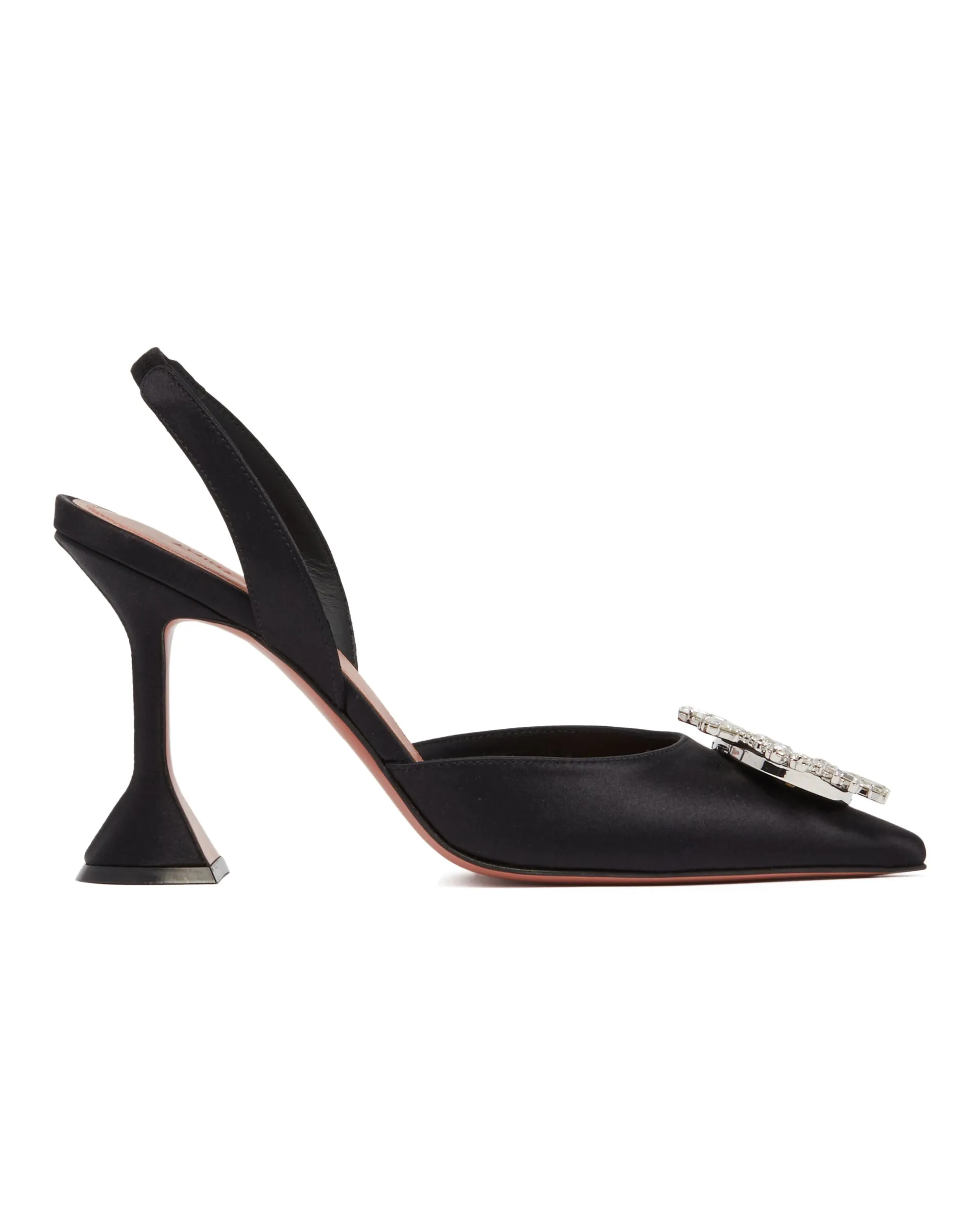Begum Black Satin Pumps