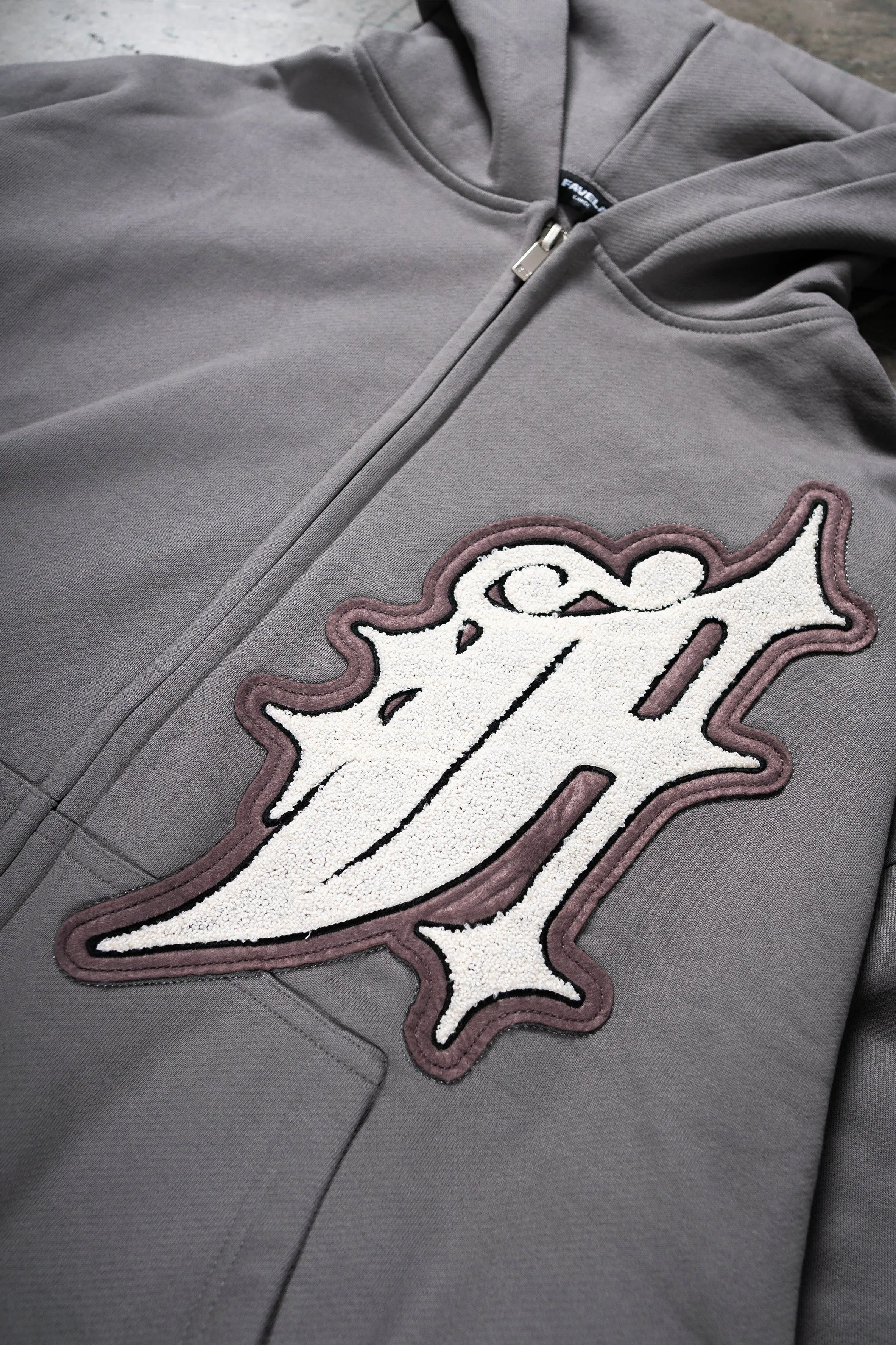 BIG F DARK GREY FRONTZIP