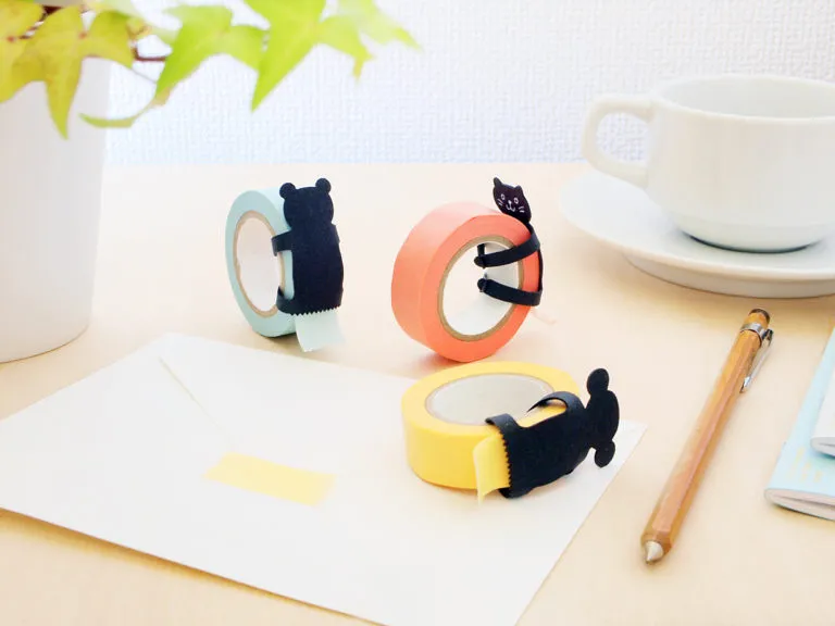 Black Cat Animal Hug Washi Cutter (Set of 2)