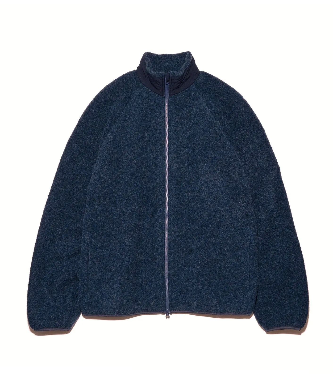 Boiled Wool Zip Up Sweater