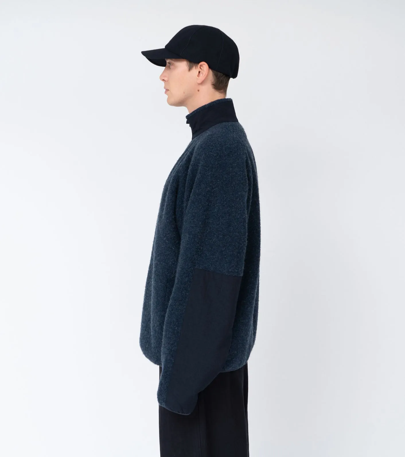 Boiled Wool Zip Up Sweater