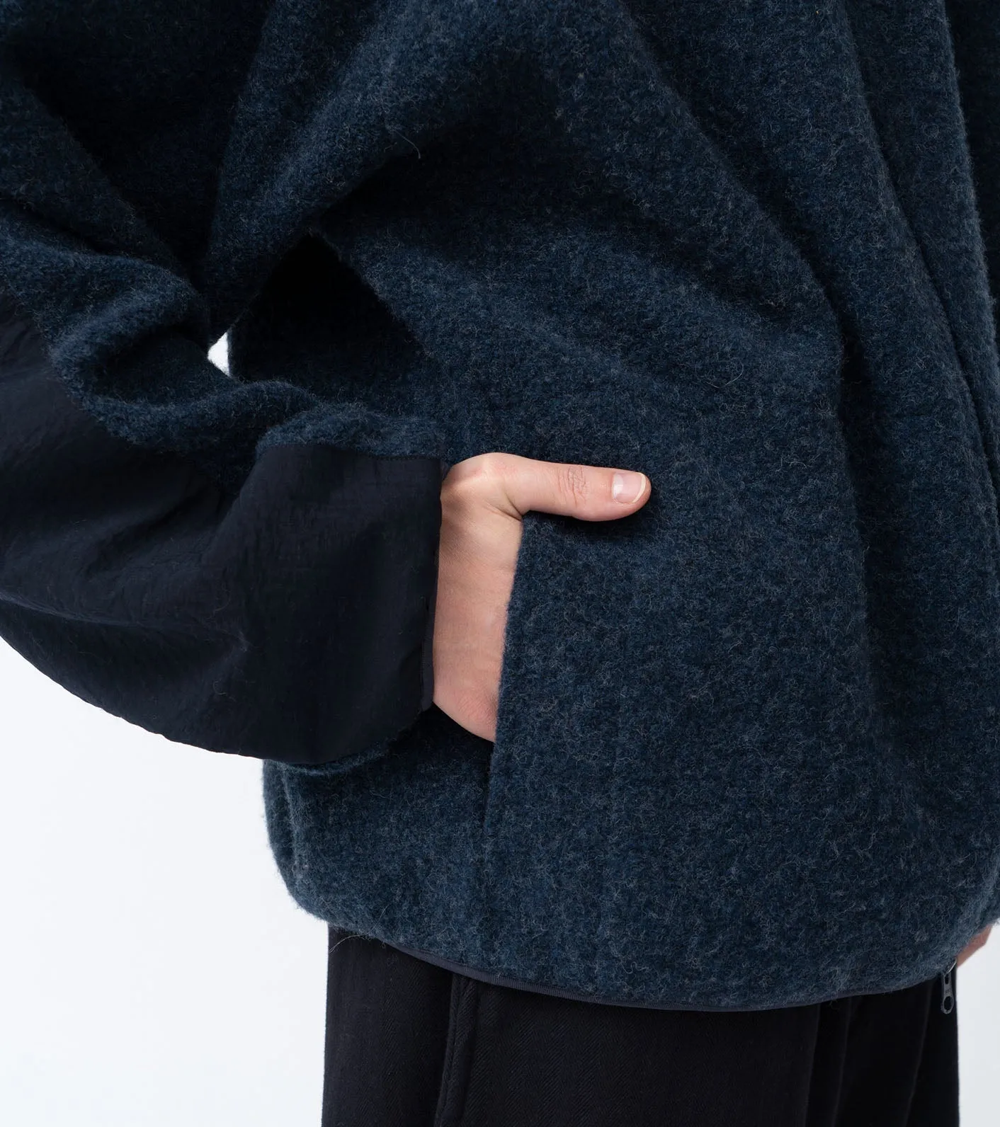 Boiled Wool Zip Up Sweater