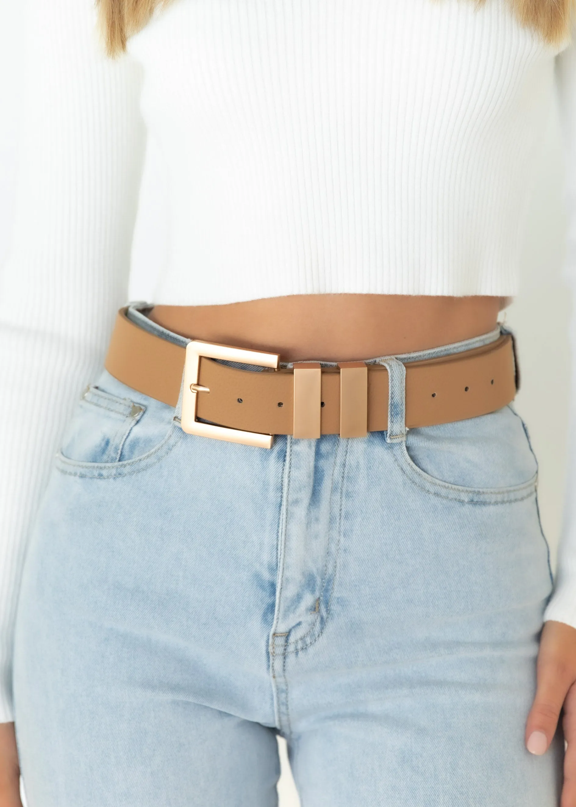 Buckle Up Belt - Nude