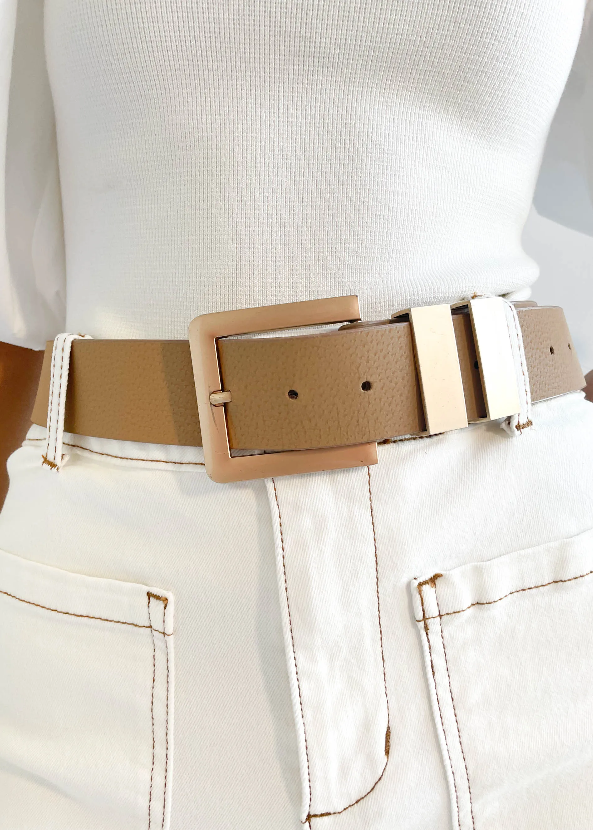 Buckle Up Belt - Nude