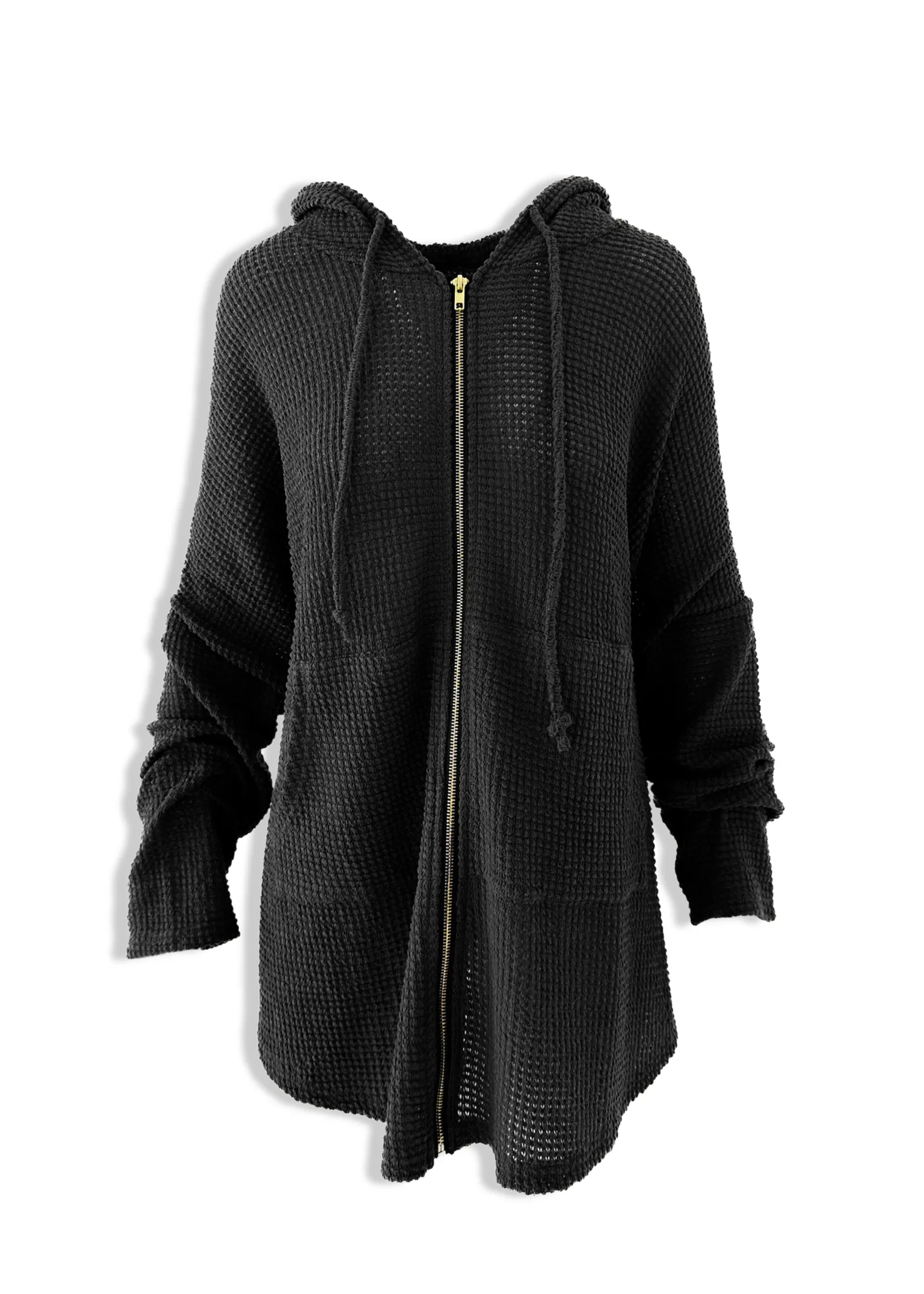 CAUGHT YOU LOOKIN SIDE SLIT THERMAL ZIP UP