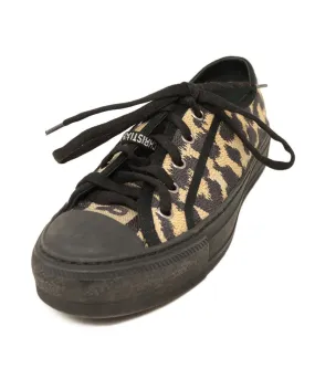 Christian Dior Black & Brown Leopard Print Sneakers sz 5