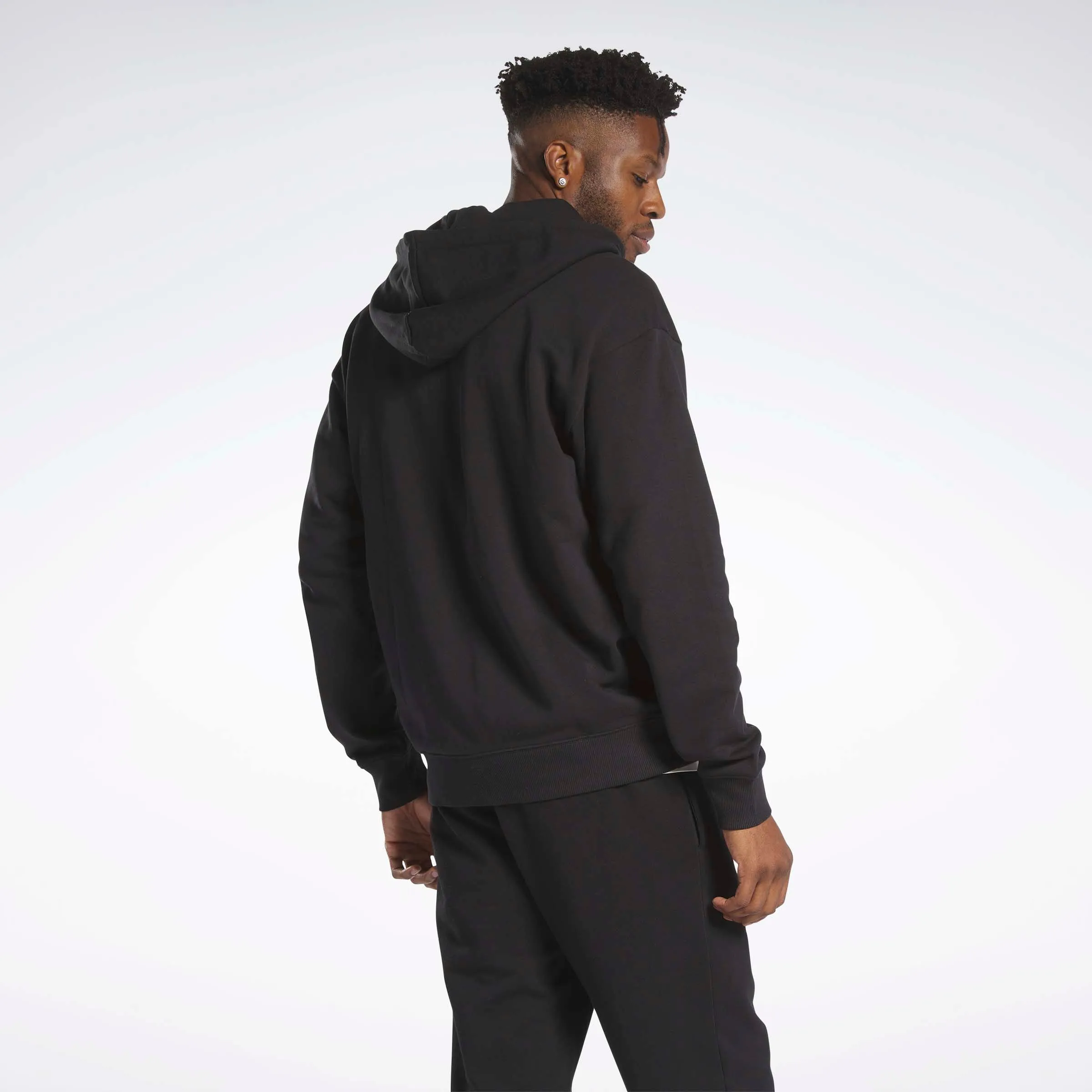 Classics Small Vector Zip-Up Hoodie Black