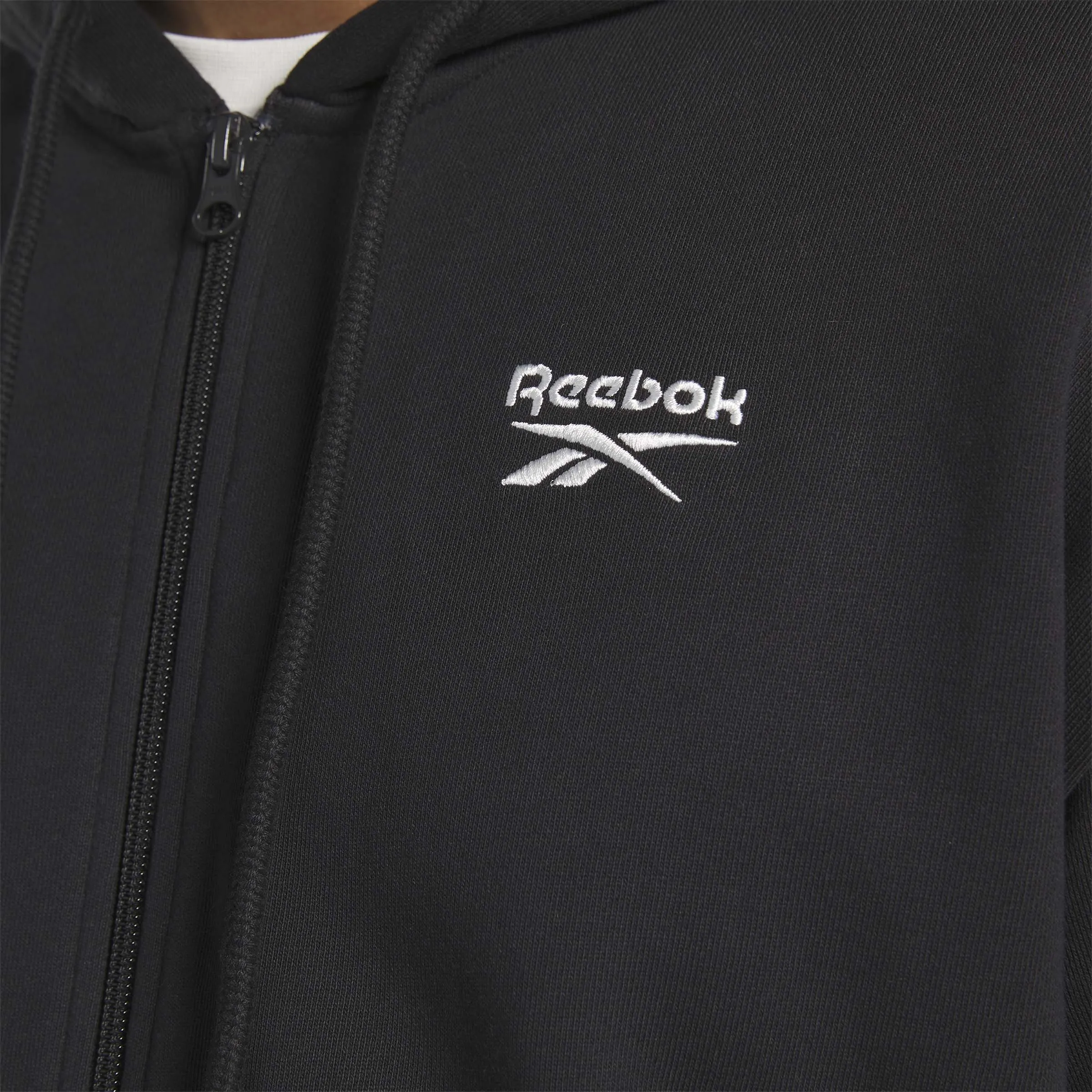 Classics Small Vector Zip-Up Hoodie Black