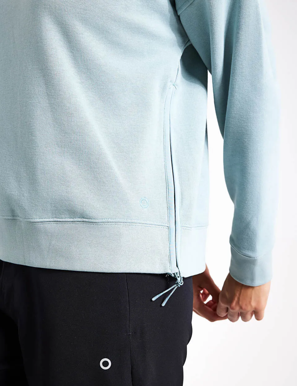 Cotton Rich Mesh Panel Sweatshirt - Light Mint