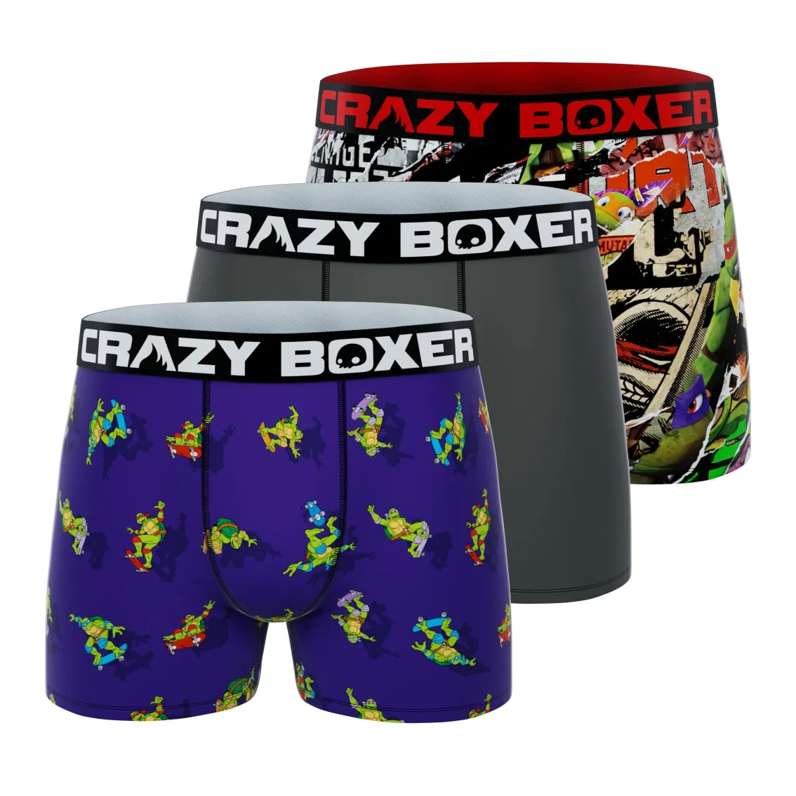 CRAZYBOXER Ninja Turtles Medley Men's Boxer Briefs (3 pack)