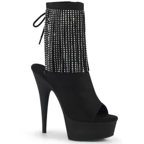 DELIGHT-1018RSF Pleaser Shoes Black Faux Suede Pole Dancing Boot