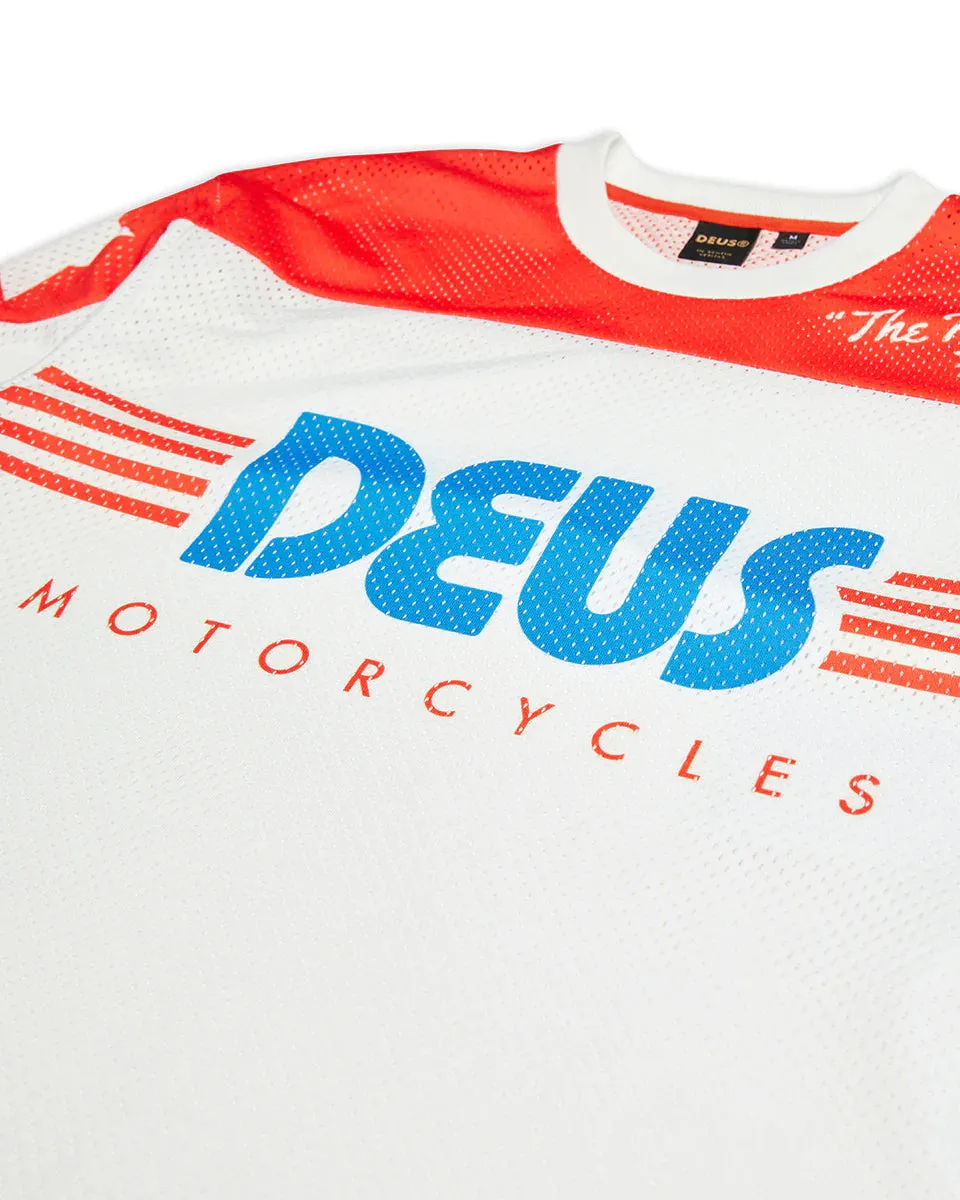 DEUS EX MACHINA - FANTASMA MOTO JERSEY WHITE COMBO
