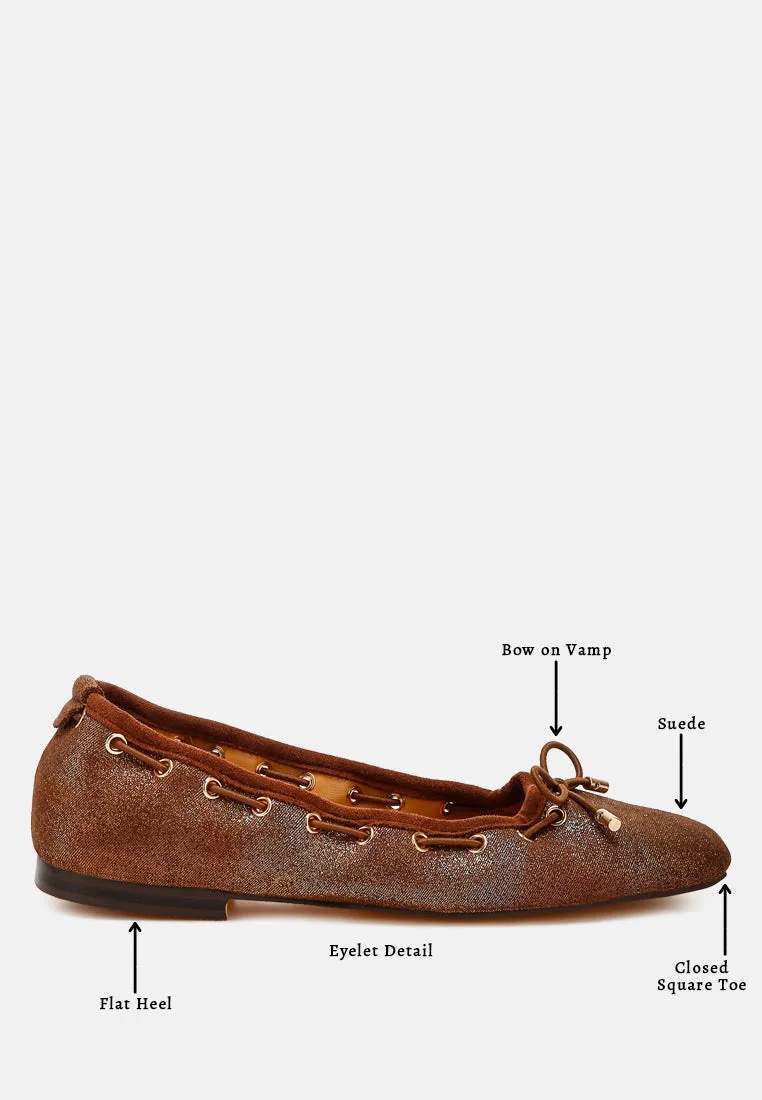 Drawstring Bow Ballerinas By Ruw