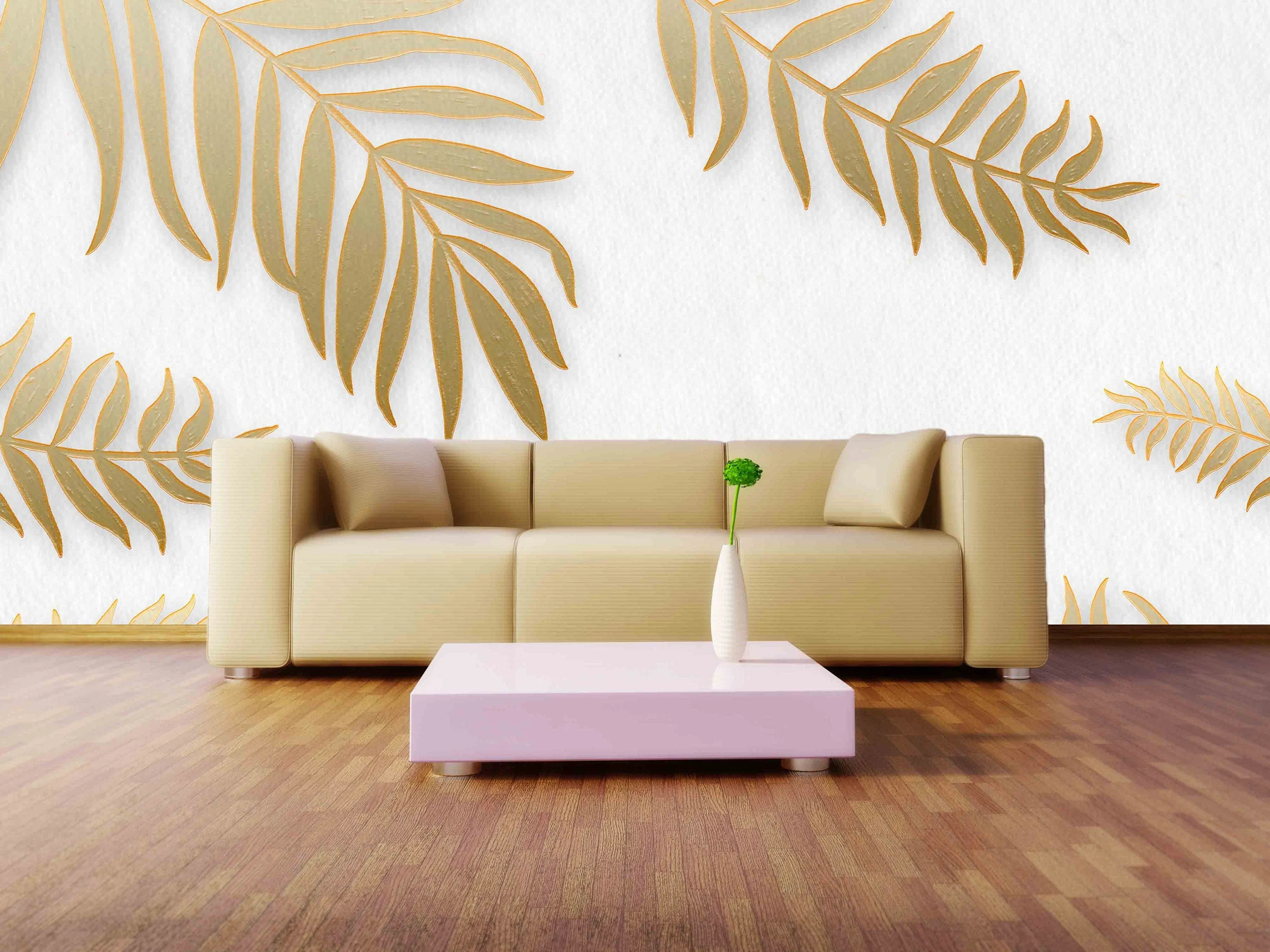 Dried palm leaves Gold wallpaper Room decor aesthetic wallpaper for teenage girls  Peel and stick Adhesive wall murals Wall decor