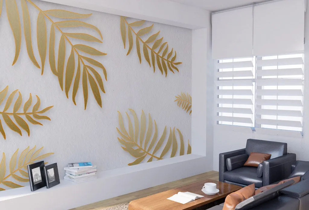 Dried palm leaves Gold wallpaper Room decor aesthetic wallpaper for teenage girls  Peel and stick Adhesive wall murals Wall decor