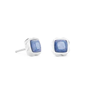 Earrings Spikes Square Aventurine silver-blue