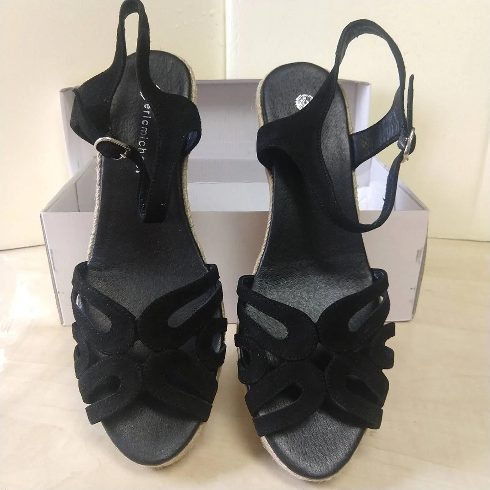 Eric Michael Marilyn Black Espadrilles Sandals