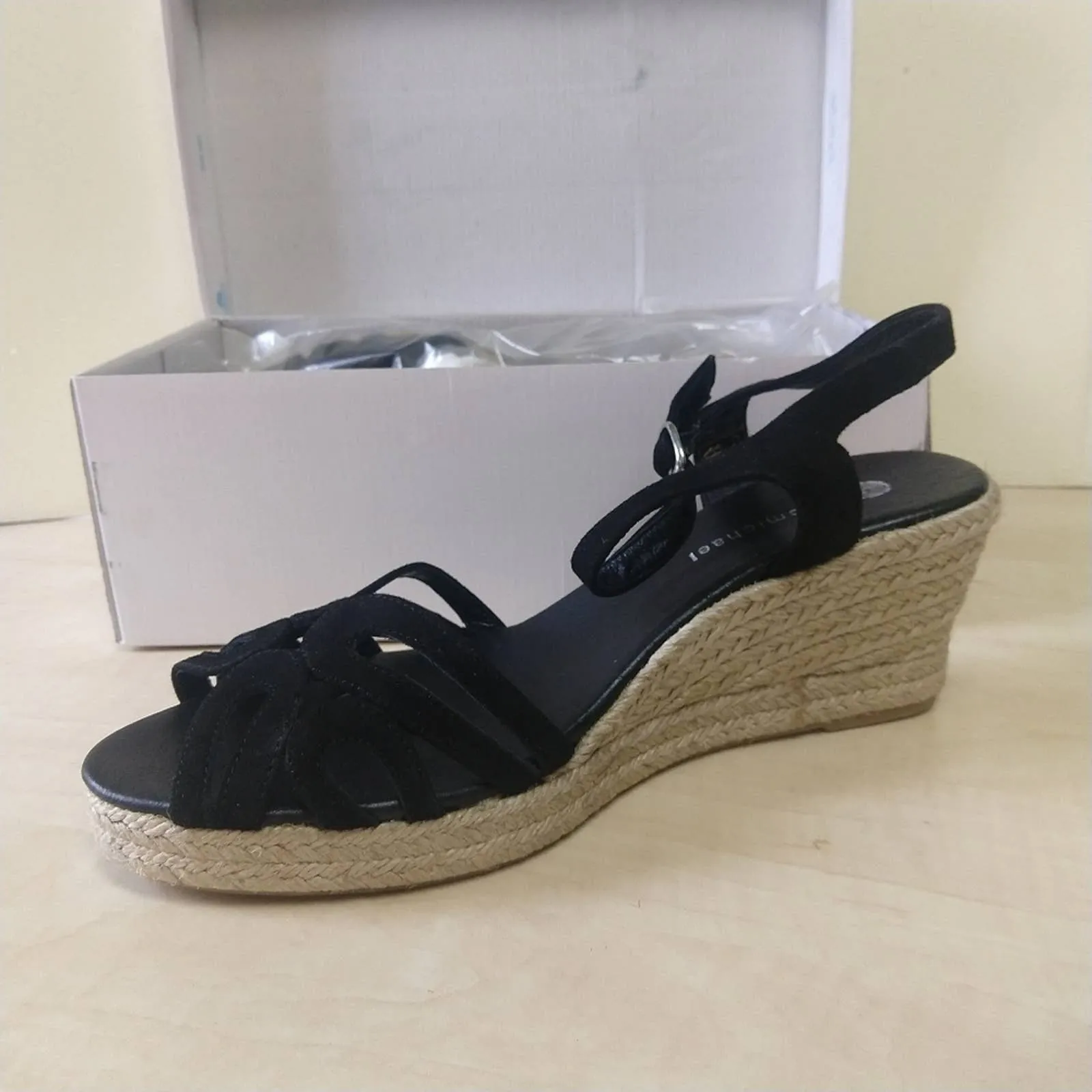 Eric Michael Marilyn Black Espadrilles Sandals