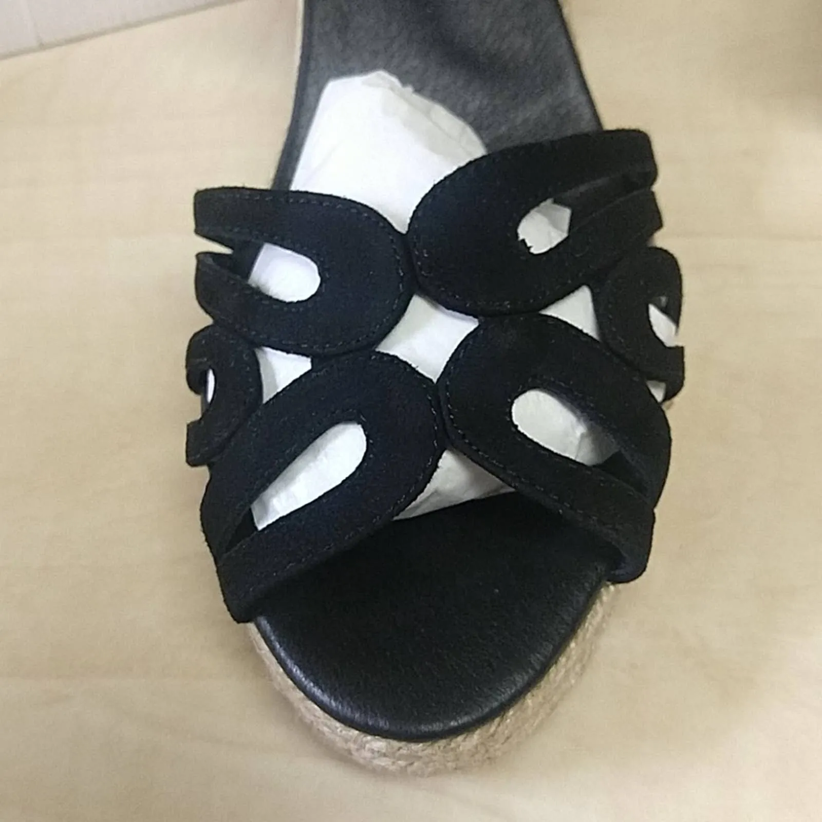 Eric Michael Marilyn Black Espadrilles Sandals