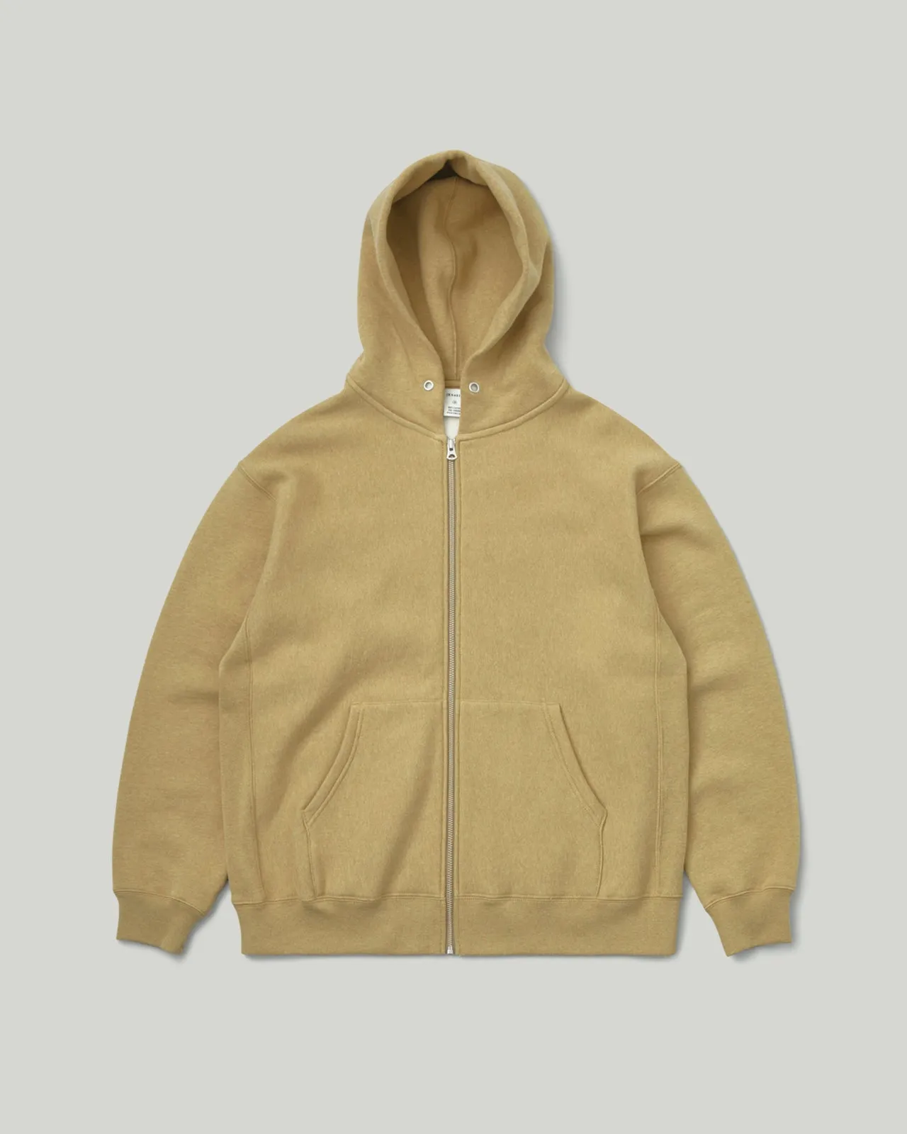 Full Zip Pocket Hoodie Mustard