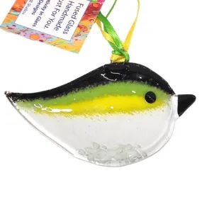 Fused Glass Suncatcher - Green/Yellow Bird