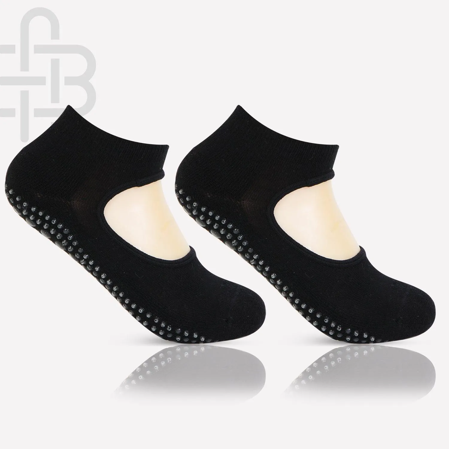 Girls Anti-Skid (Gripper) Yoga Socks In Black Color -  Pack Of 2