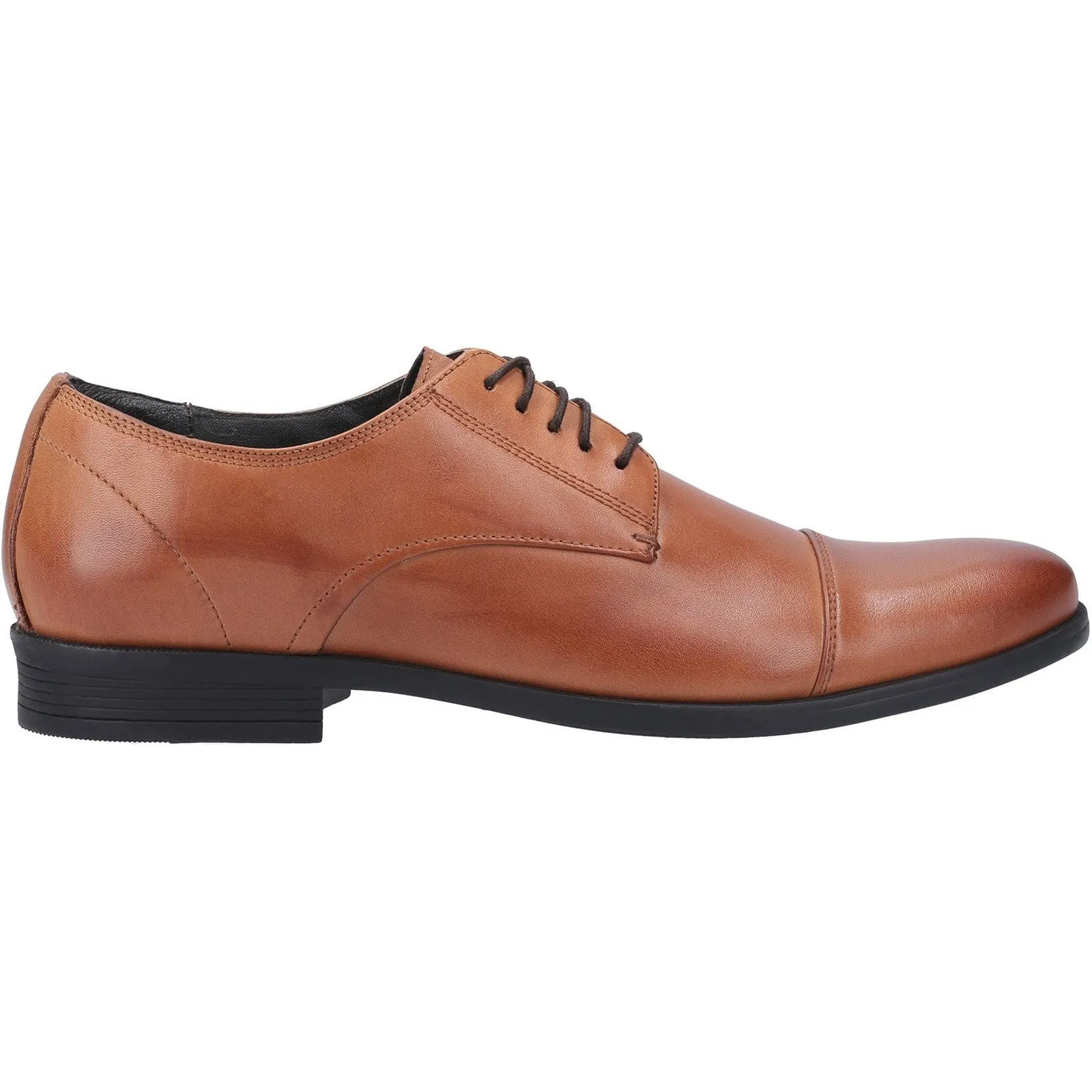 Hush Puppies Mens Ollie Leather Shoes - Dark Brown