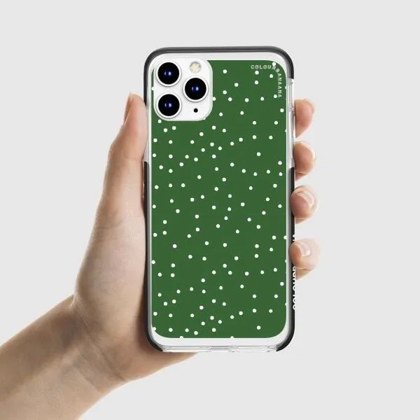 iPhone Case - White Dots on Green