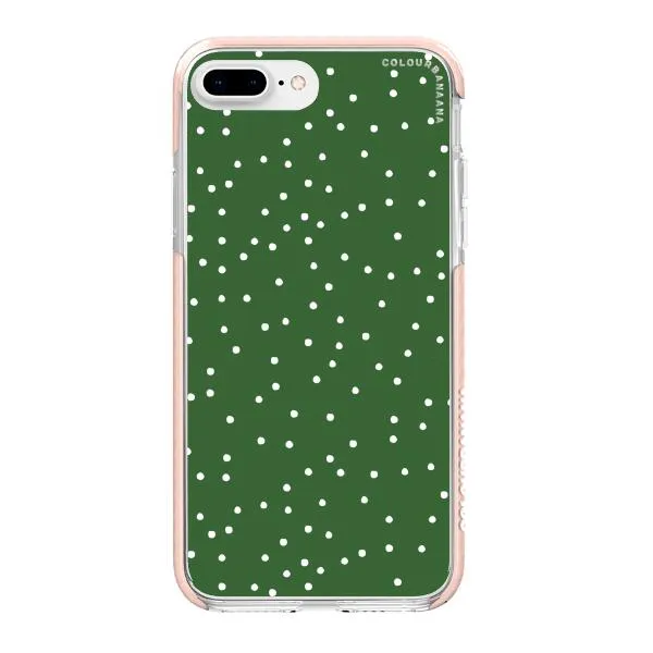 iPhone Case - White Dots on Green